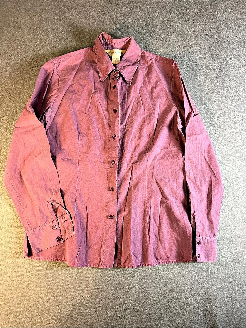 Casual Corner Cotton Button Down Shirt in Pink Large